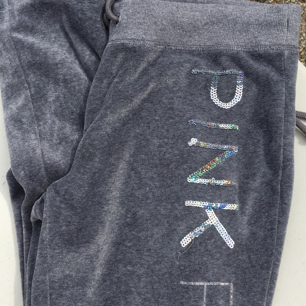 PINK blingy soft velour pants!!